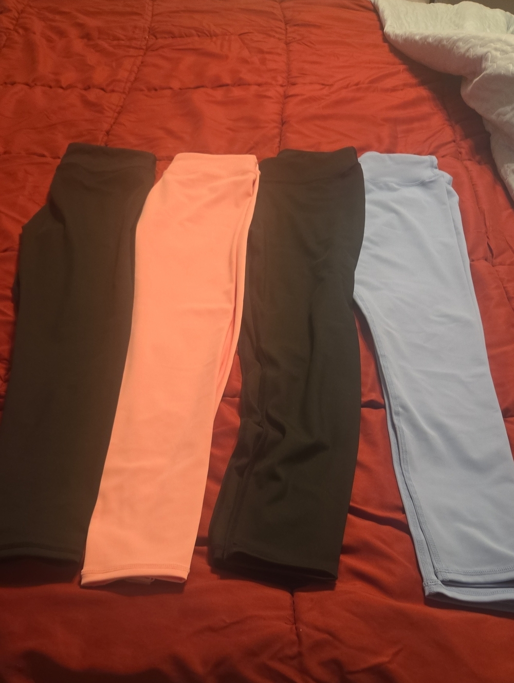 Kids Cotton-Blend Leggings Pack - Black, Pink & Light Blue